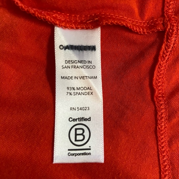 Athleta Santorini Orange/Red Sm. A-Line, stretch to fit, Midi Dress - Picture 5 of 9